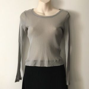 KEDZIOREK Dove Grey Fish Net Mesh Stretch Top 38 S